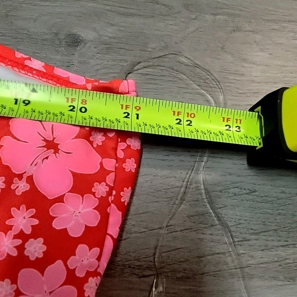 Decree Pink Red Floral Tankini Halter Top Swimsuit Bikini Size 3x - Picture 7 of 9